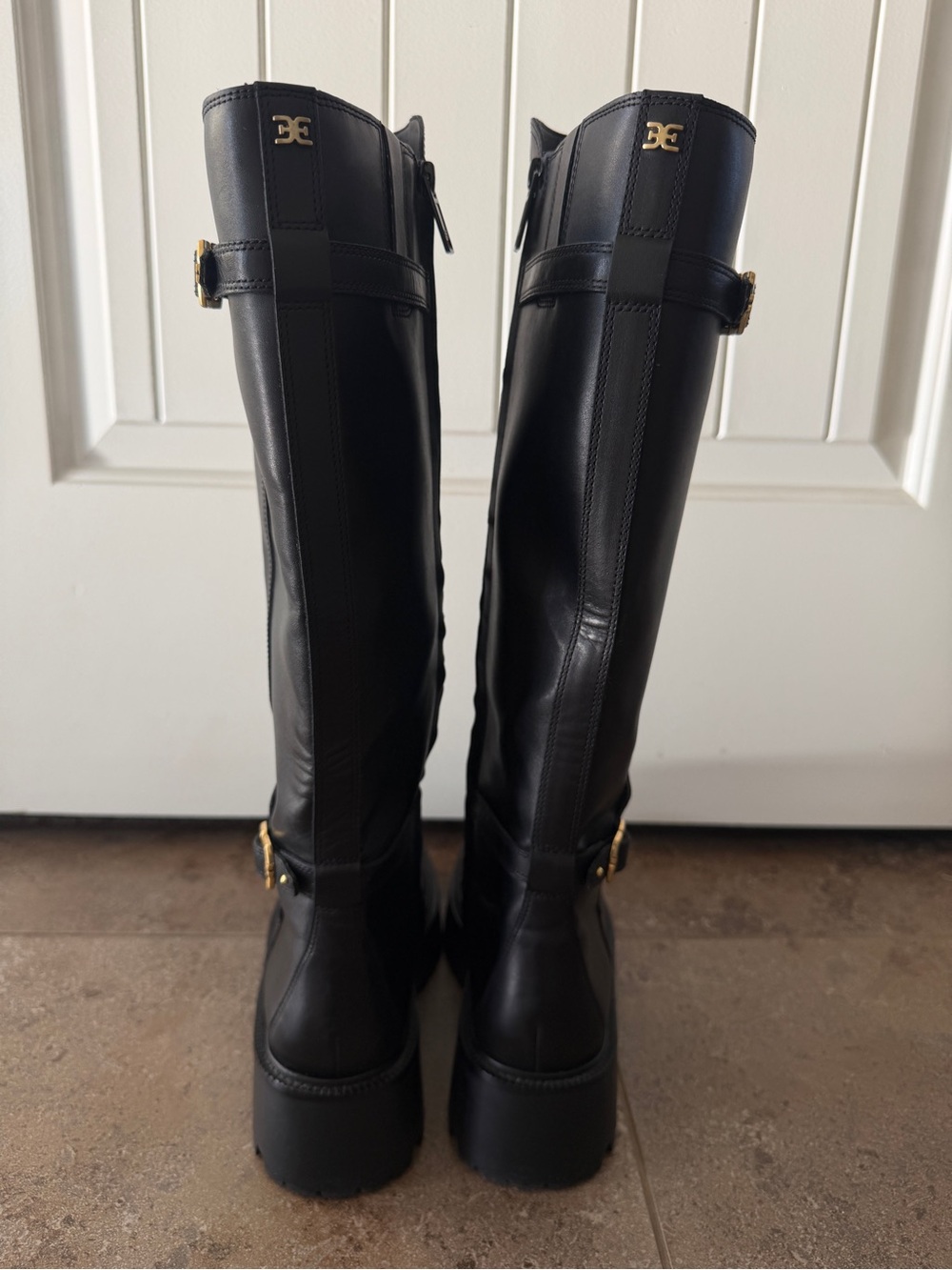EUC Sam Edelman Black Leather Elayna Knee High Boot - Picture 4 of 13